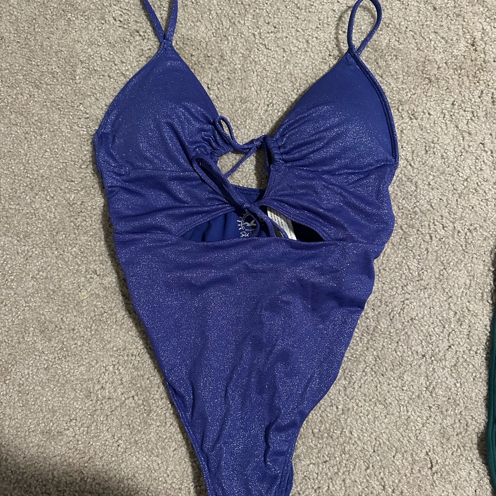 Hollister Blue Shimmer One Piece Swimsuit